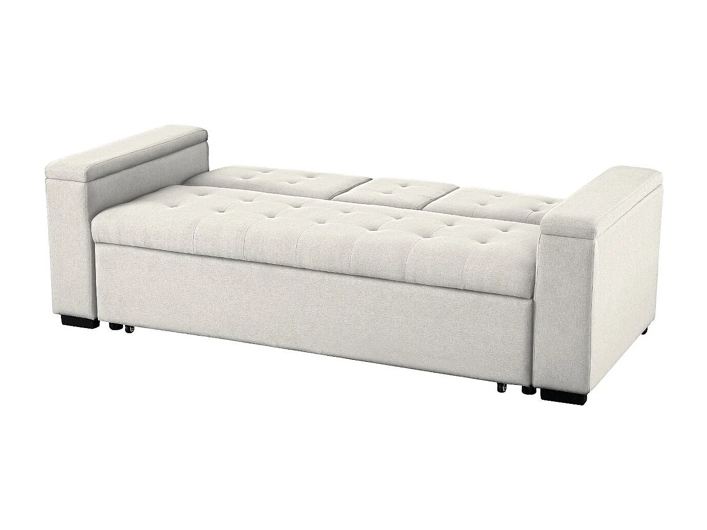 Slaapbank met 3 zitplaatsen van beige stof NOHO