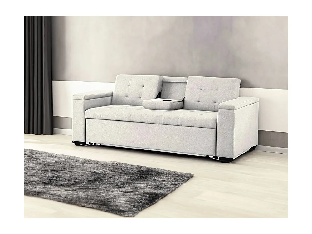 Canapé convertible 3 places en tissu beige NOHO
