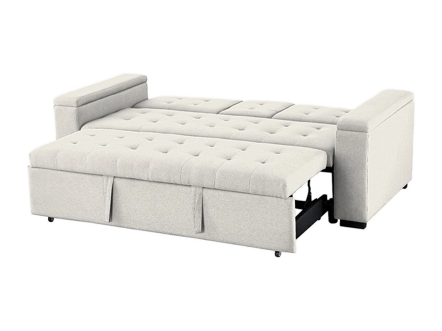 Divano letto 3 posti in tessuto beige NOHO