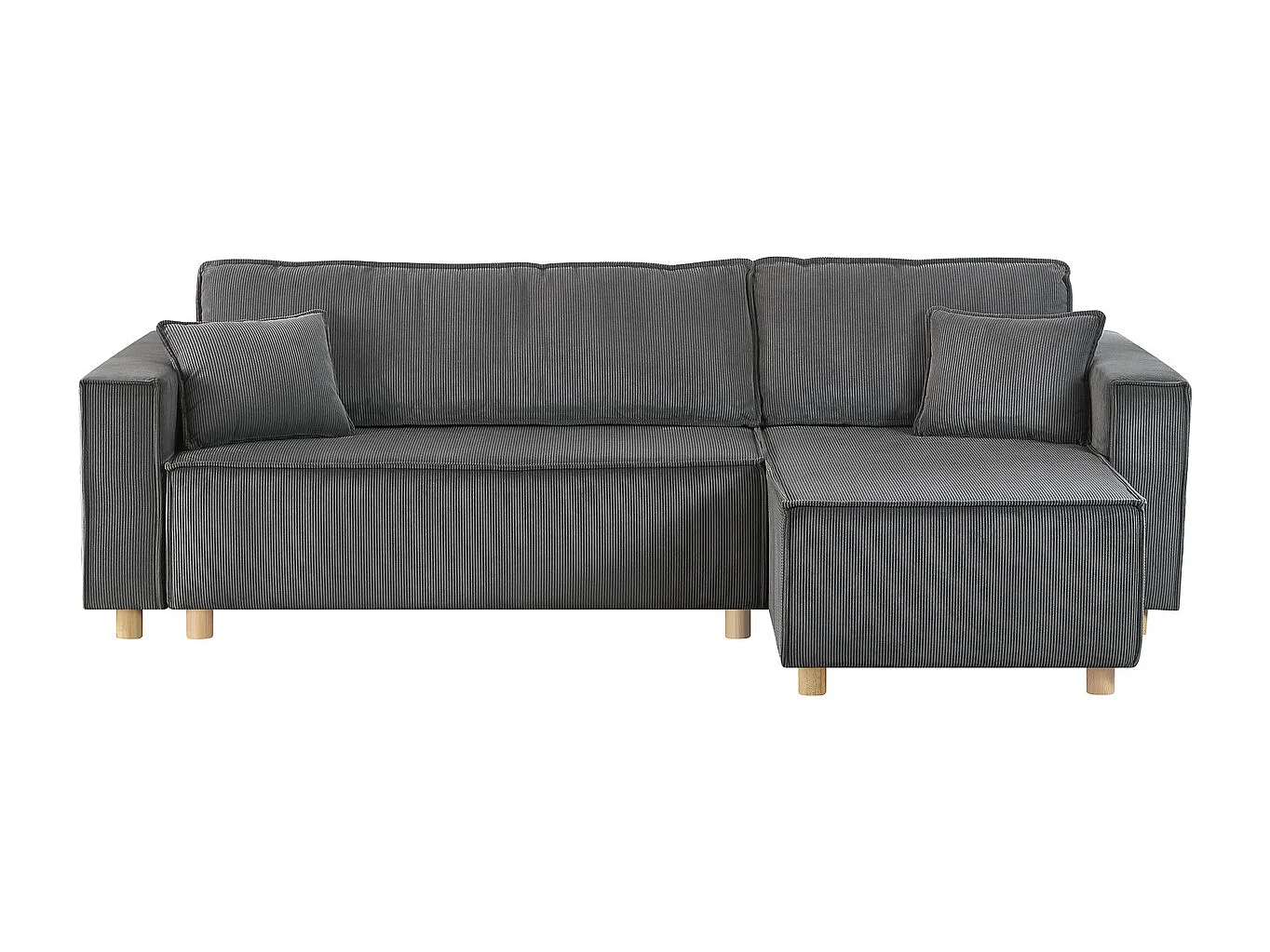 Canapé convertible d'angle réversible 4 places velours côtelé gris COSY