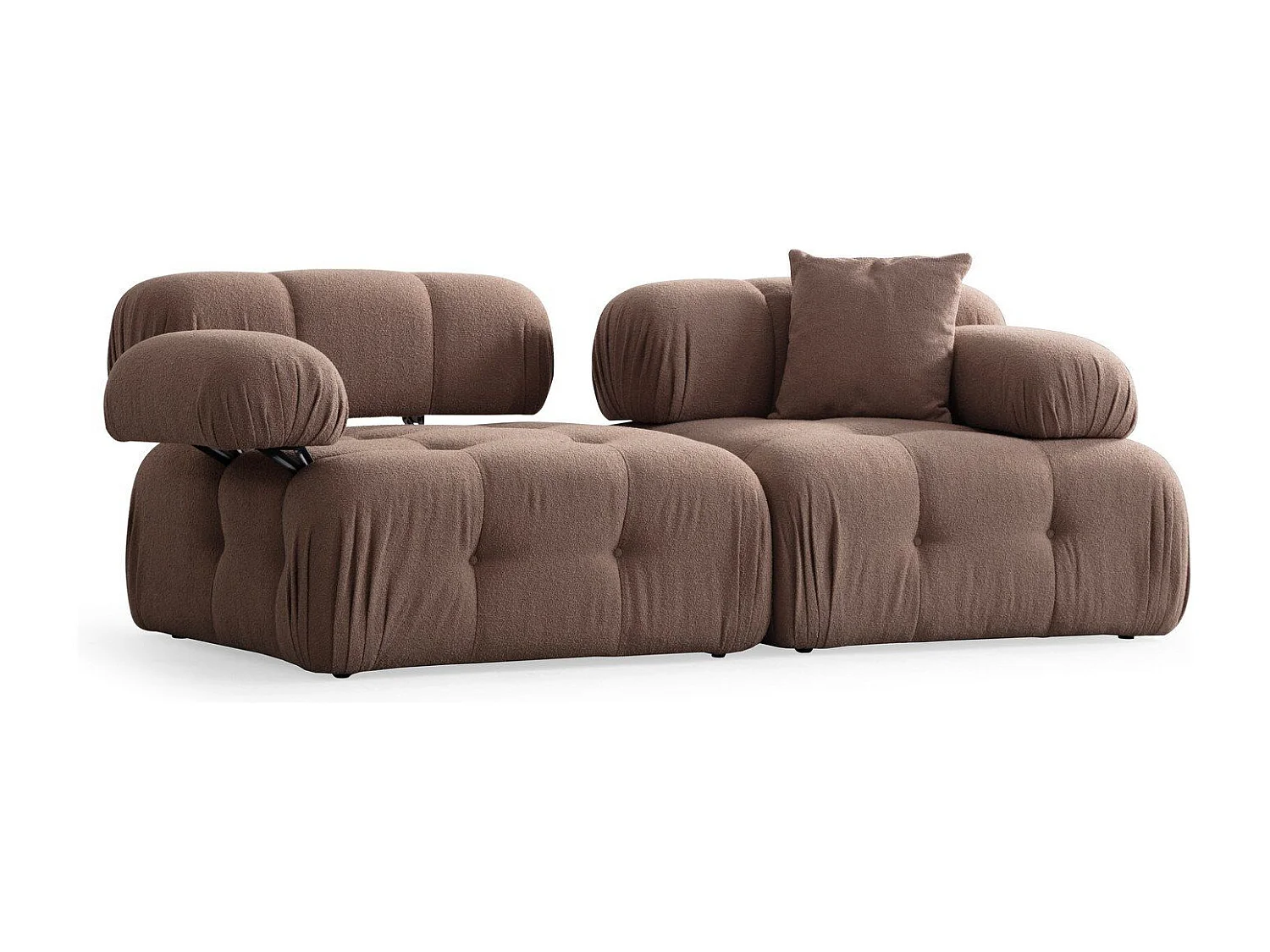 Canapé modulable 2 places Nounou Tissu bouclette Cappuccino