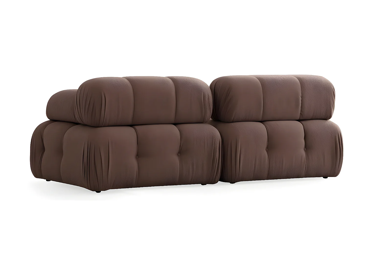 Canapé modulable 2 places Nounou Tissu bouclette Cappuccino