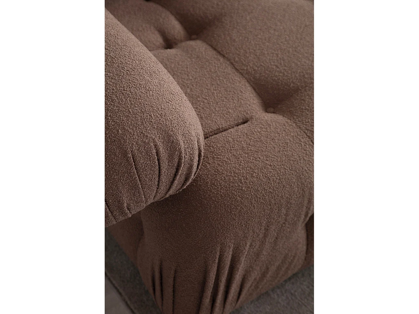 Canapé modulable 2 places Nounou Tissu bouclette Cappuccino