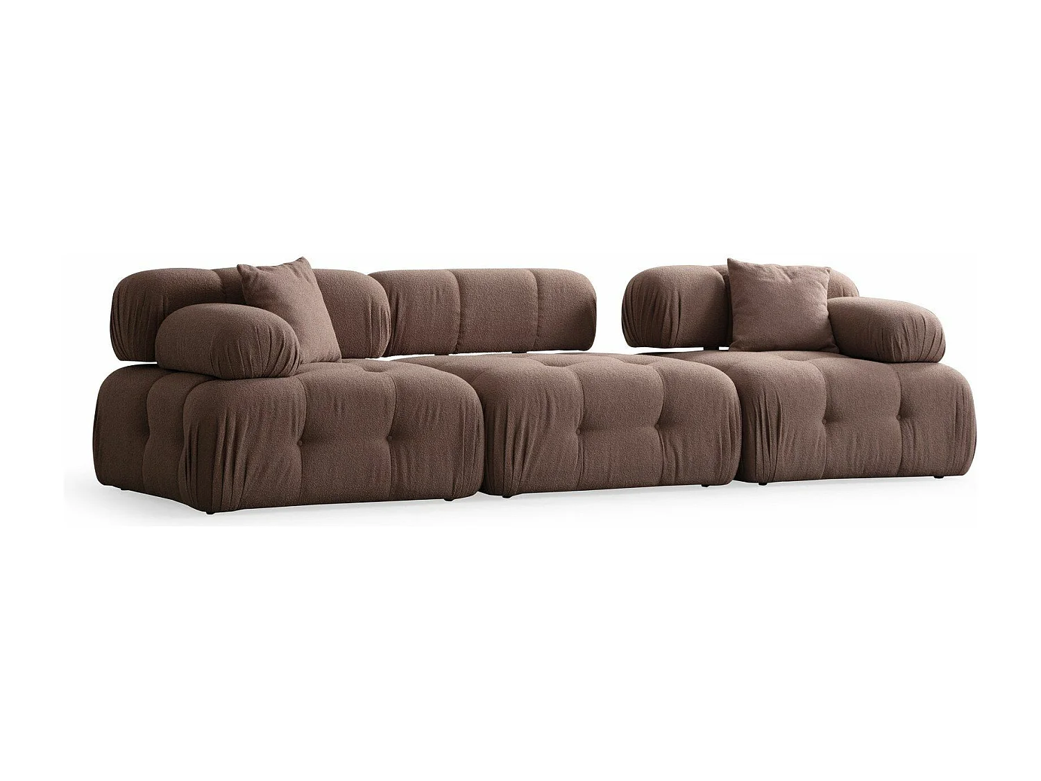 Canapé modulable 3 places Nounou Tissu bouclette Cappuccino