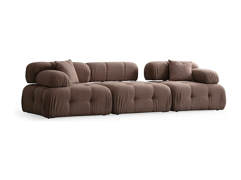 Canapé modulable 3 places Nounou Tissu bouclette Cappuccino