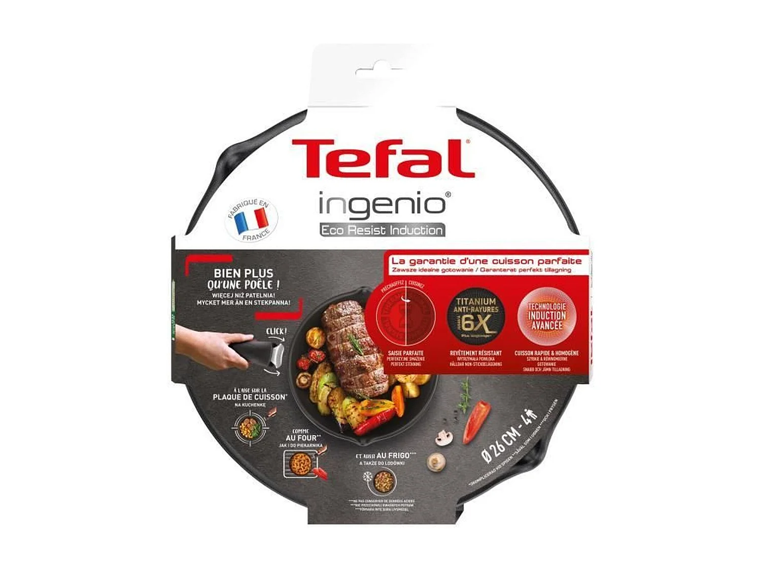 Tefal Poêle antiadhésive 26cm ingenio eco resist noir - L3978502