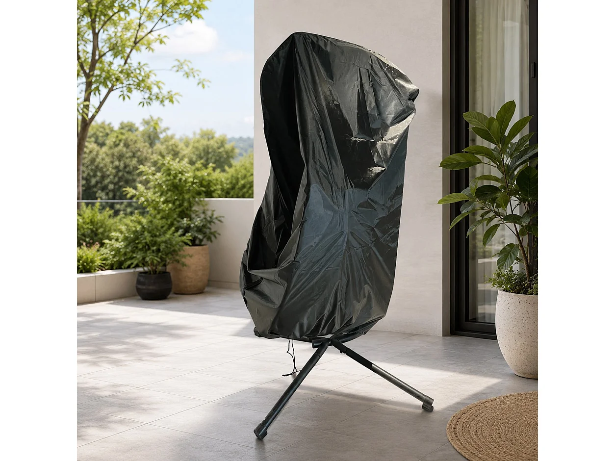 Beschermhoes voor hangstoel Lima en Jane van zwart polyester - Water- en stofbestendig - 150 x 190 cm