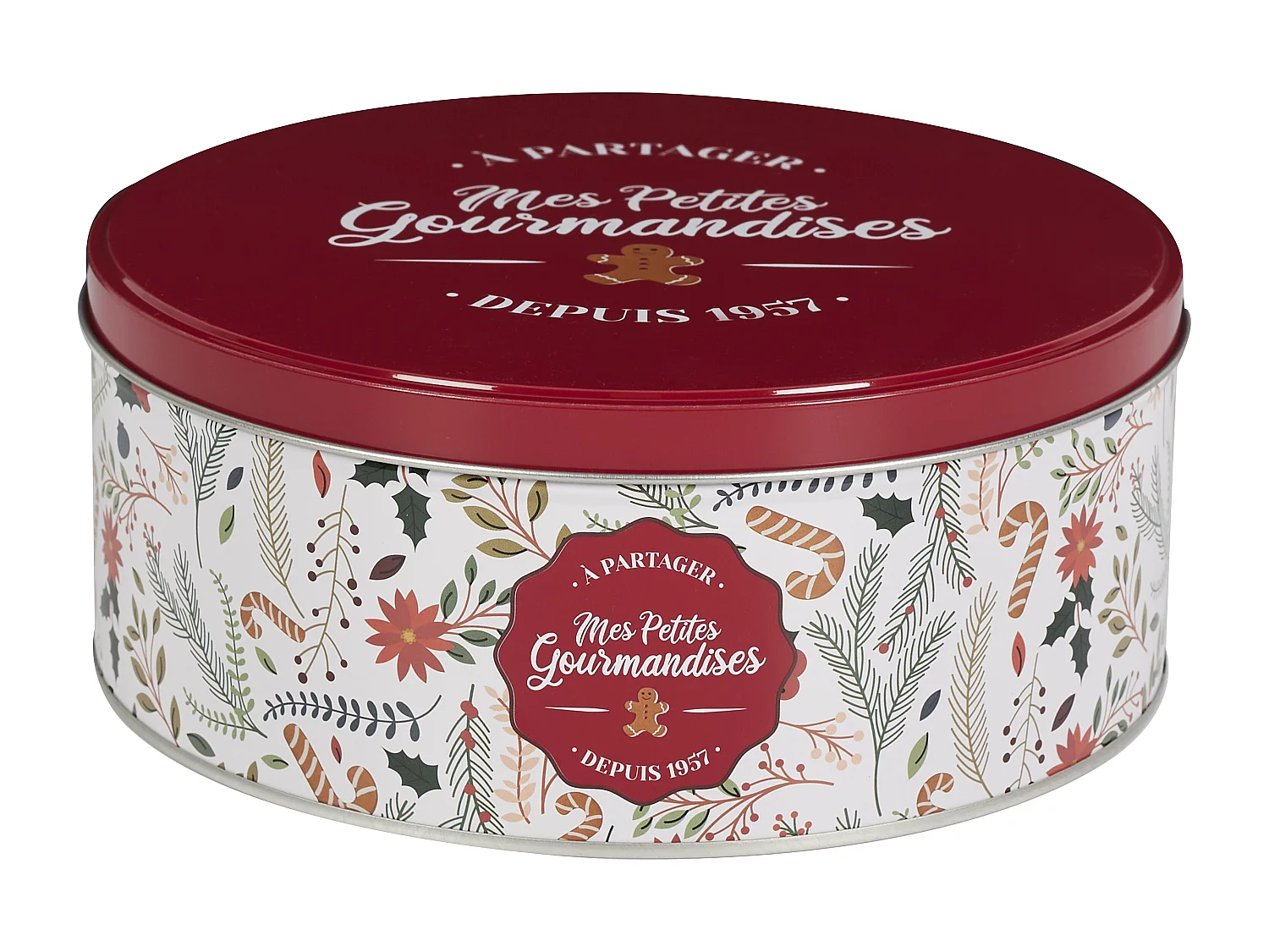 Boite Metal Noel X3 Rouge, Blanc