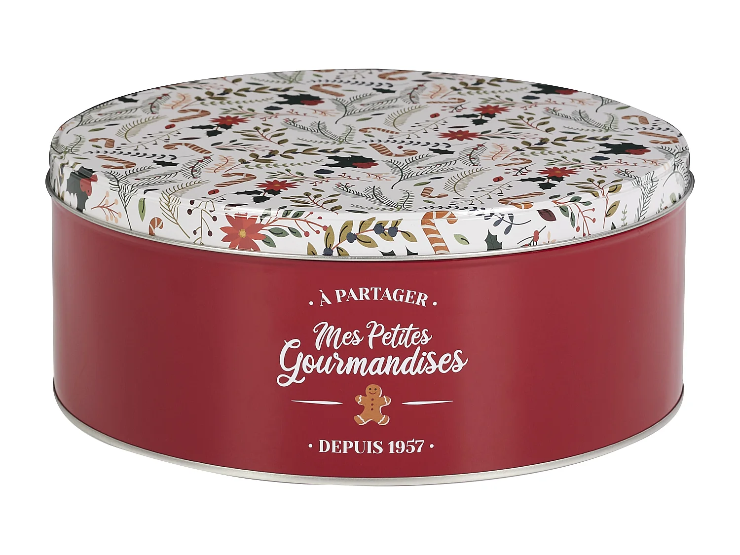 Boite Metal Noel X3 Rouge, Blanc