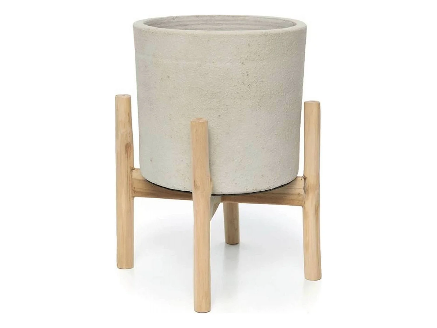 Vase Chalk Low en terre cuite beige