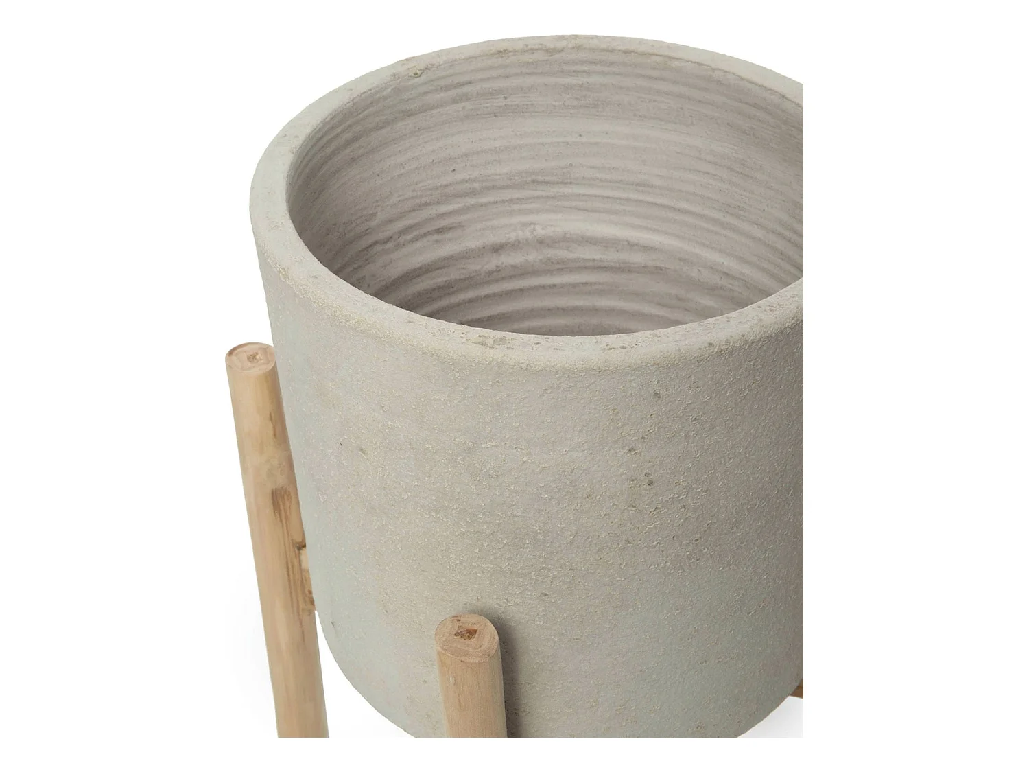 Vase Chalk Low en terre cuite beige