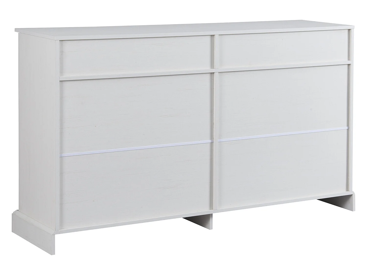 Buffet avec 4 portes et 2 tiroirs - bois - hauteur 150cm - Blanc antique