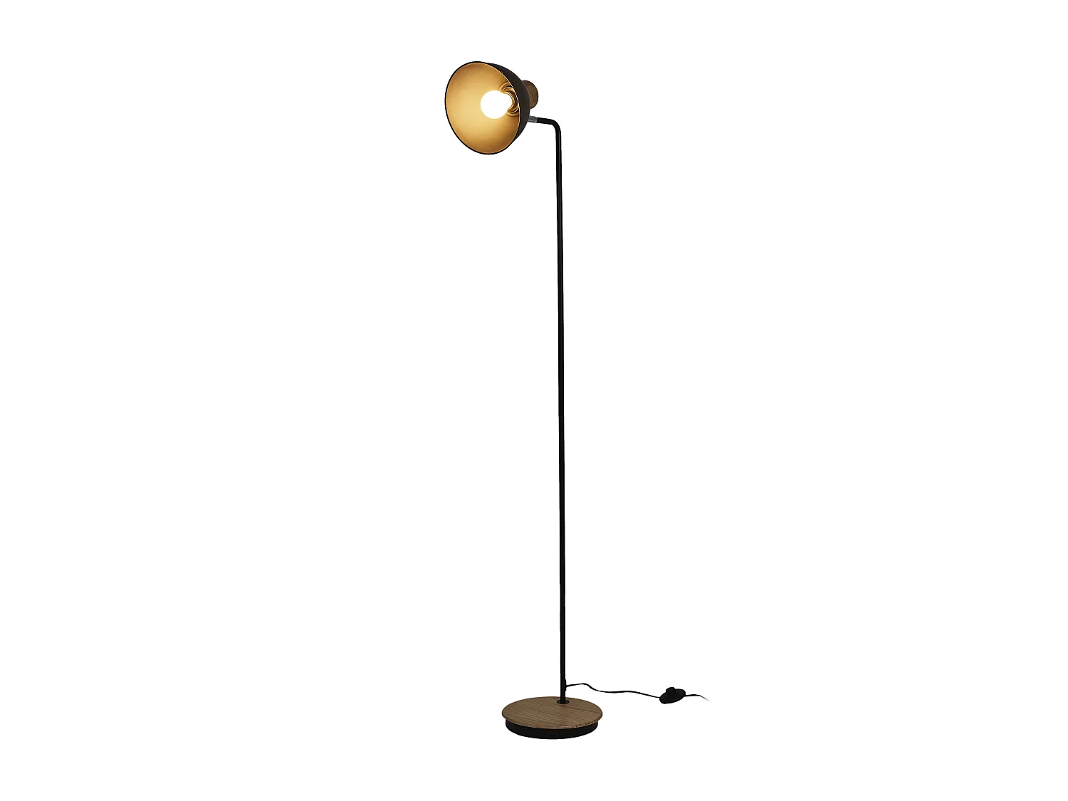 Lampadaire Metal Noire Bois Noir