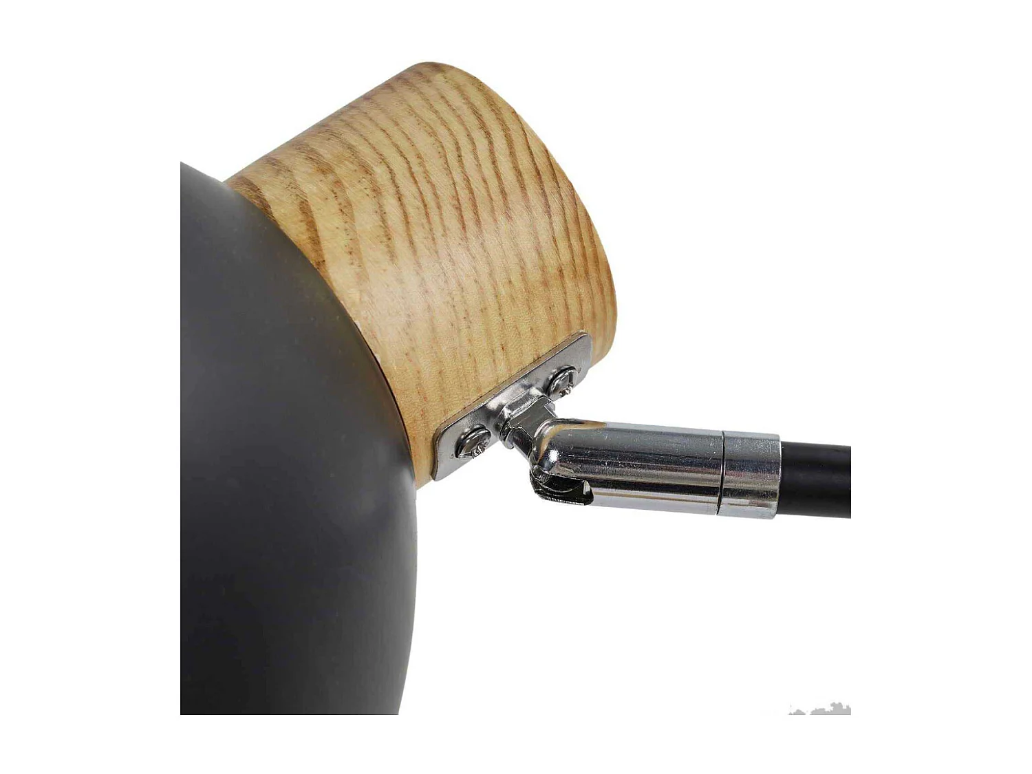 Lampadaire Metal Noire Bois Noir