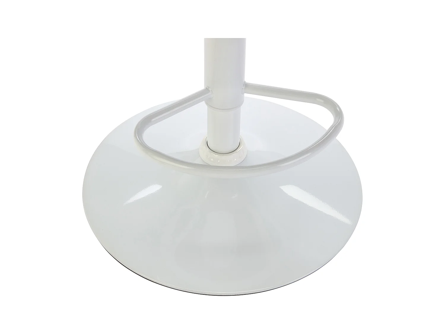 Tabouret de bar en tissu et métal - Hauteur réglable - Crème et blanc - CARSTEN