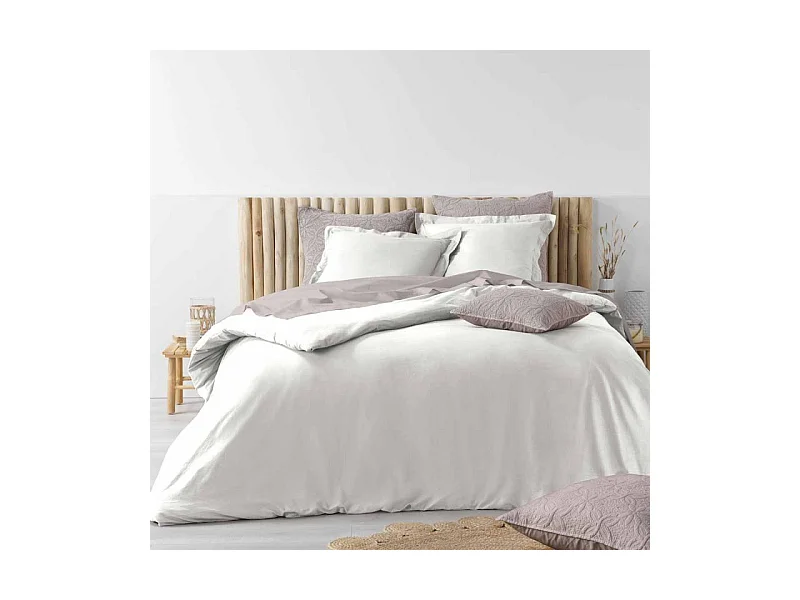 Parure de Lit 3 Pièces "Stonalia" 260x240cm Blanc