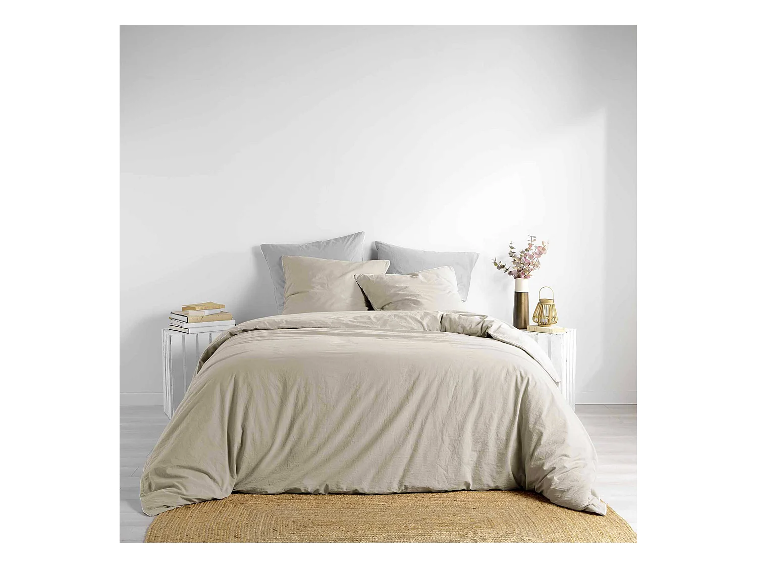 Parure de Lit 3 Pièces "Linette" 260x240cm Lin