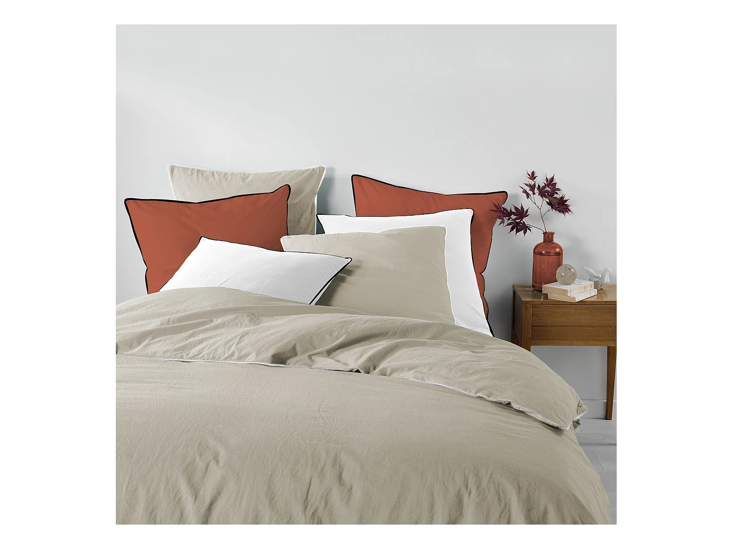 Parure de Lit 3 Pièces "Linette" 260x240cm Lin