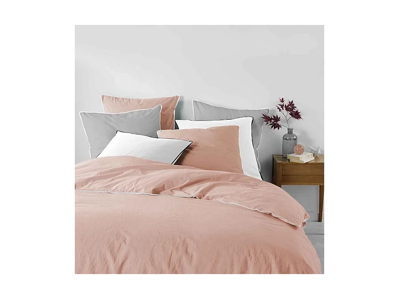 Parure de Lit 3 Pièces "Linette" 240x220cm Rose