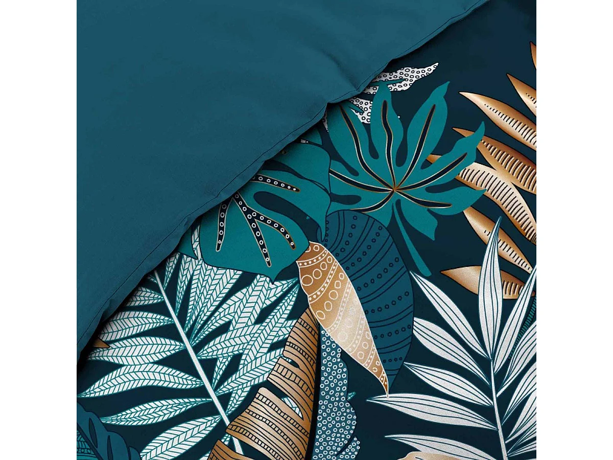 Beddengoed Alianor 140x200cm Blauw Tropisch Chic 100% Katoen