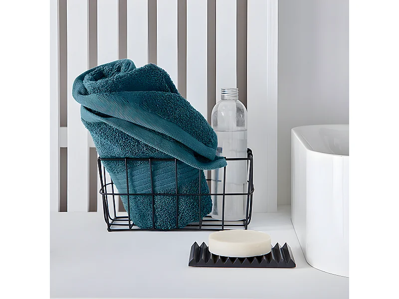 Toalla de 450 gramos de rizo 100% algodón. 50x90cm Azul Petróleo