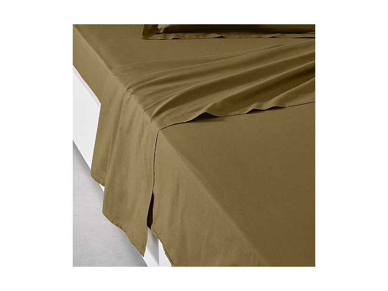 Feuille de comptoir 100% coton qualité 144 fils, en couleurs unies. Bronze 180x270cm