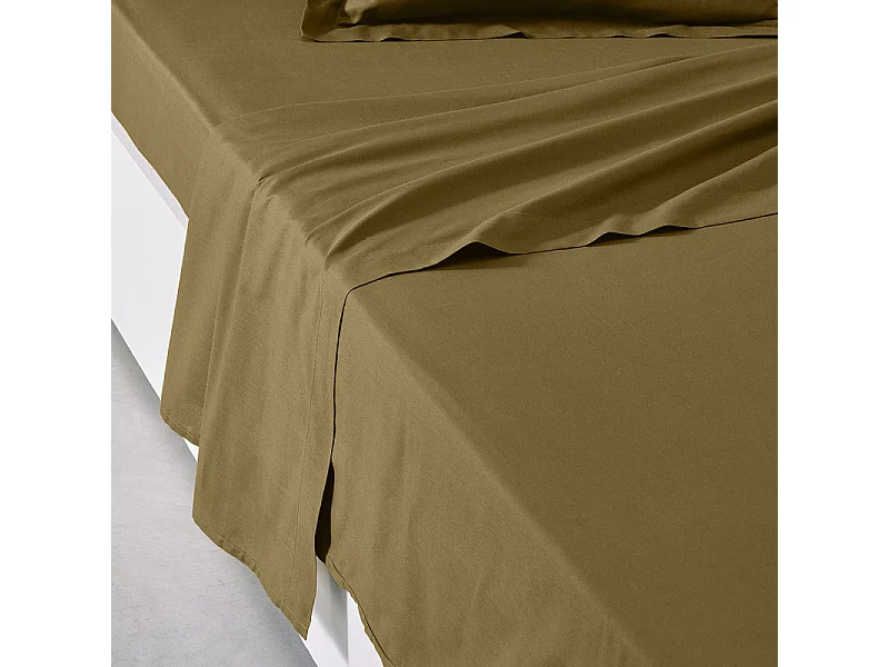 Feuille de comptoir 100% coton qualité 144 fils, en couleurs unies. Bronze 180x270cm