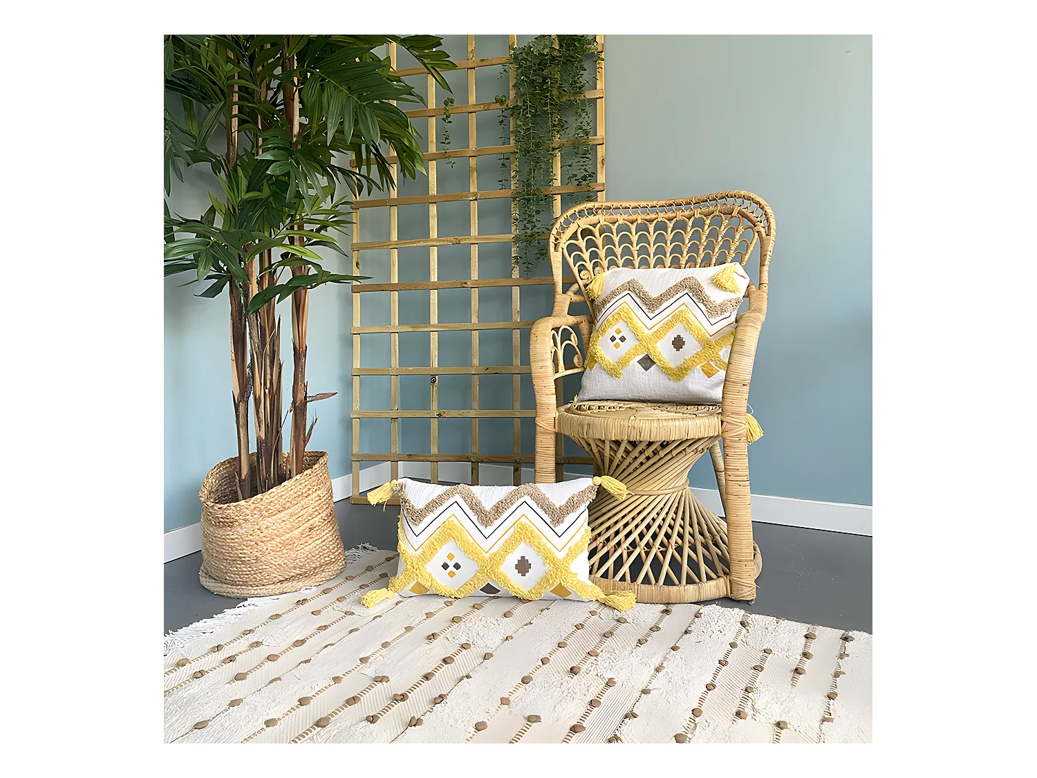 Hopi Katoenen Kussenhoes 45x45 Beige