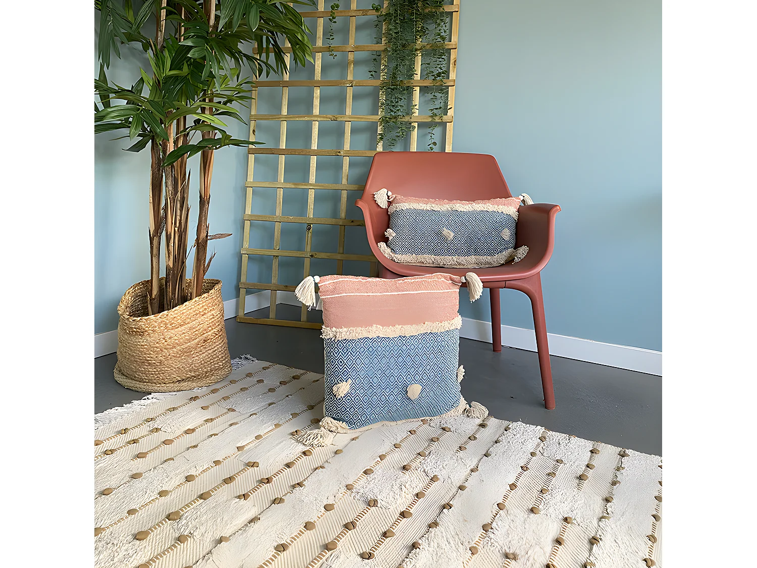 Pima Katoenen Kussenhoes 30x50 Blauw