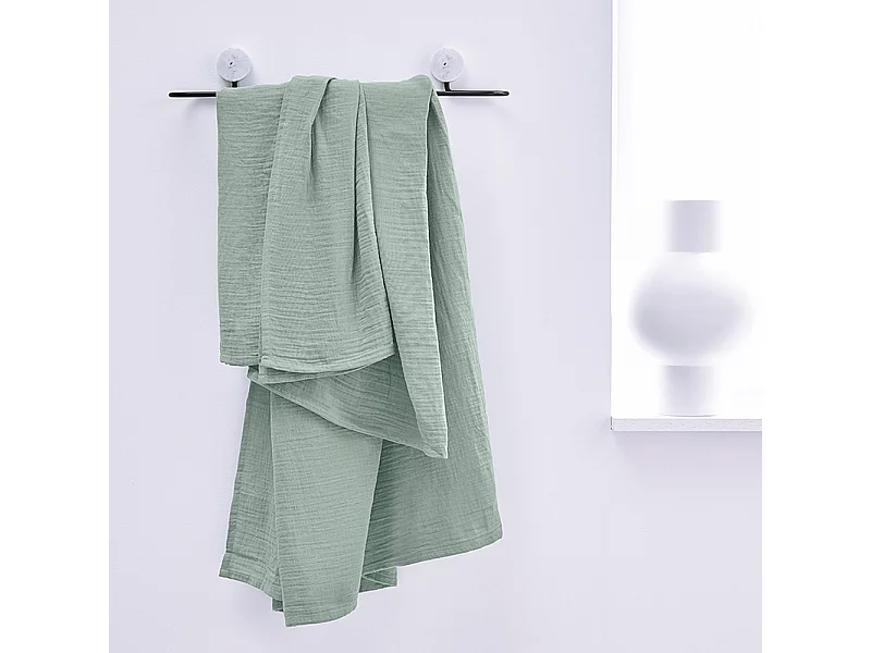 Foulard en coton polyvalent fabriqué avec du tissu de gaze. Couleurs unies. 150x200cm Turquoise