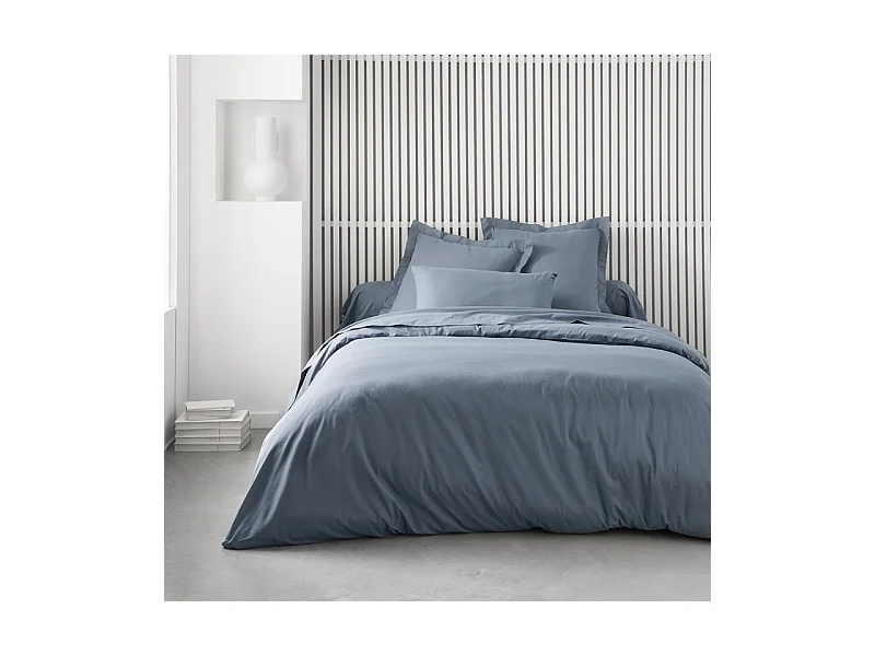 Drap inférieur réglable 100% coton qualité 144 fils, en couleurs unies. Denim 180x200cm