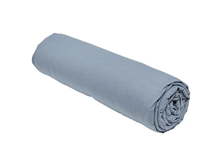 Drap inférieur réglable 100% coton qualité 144 fils, en couleurs unies. Denim 180x200cm
