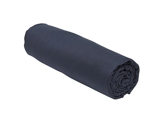 Drap inférieur réglable 100% coton qualité 144 fils, en couleurs unies. Marine 160x200cm