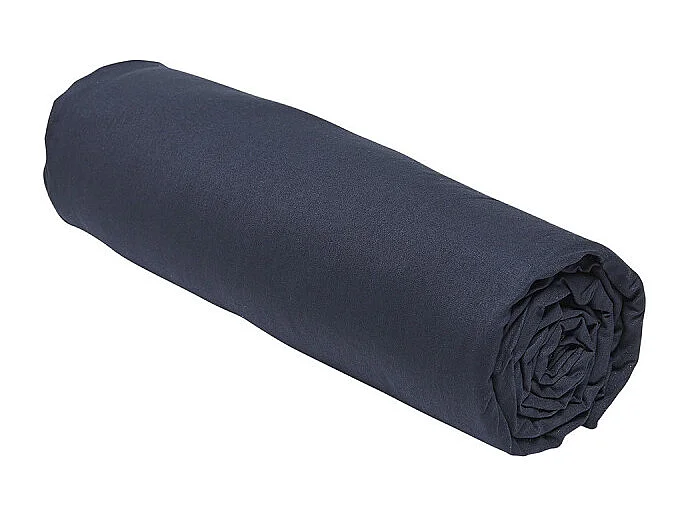 Drap inférieur réglable 100% coton qualité 144 fils, en couleurs unies. Marine 180x200cm