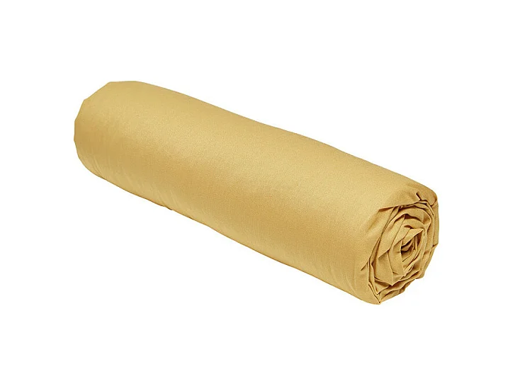 Drap inférieur réglable 100% coton qualité 144 fils, en couleurs unies. Ocre 180x200cm