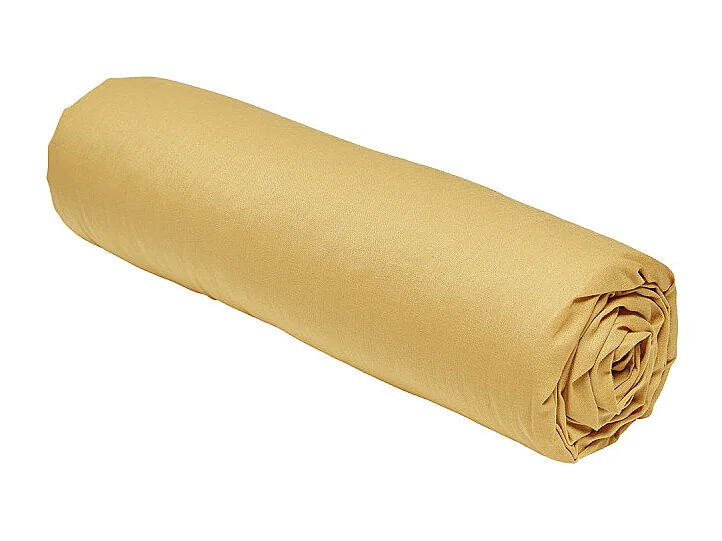 Hoeslaken 100% katoenkwaliteit 144 draden, in effen kleuren. Oker 160x200cm