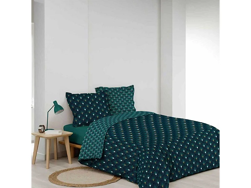Parure de Lit 3 Pièces "Meloe" 260x240cm Bleu