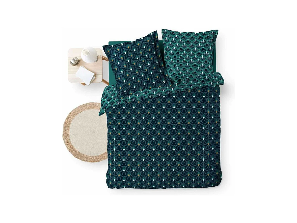 Parure de Lit 3 Pièces "Meloe" 260x240cm Bleu