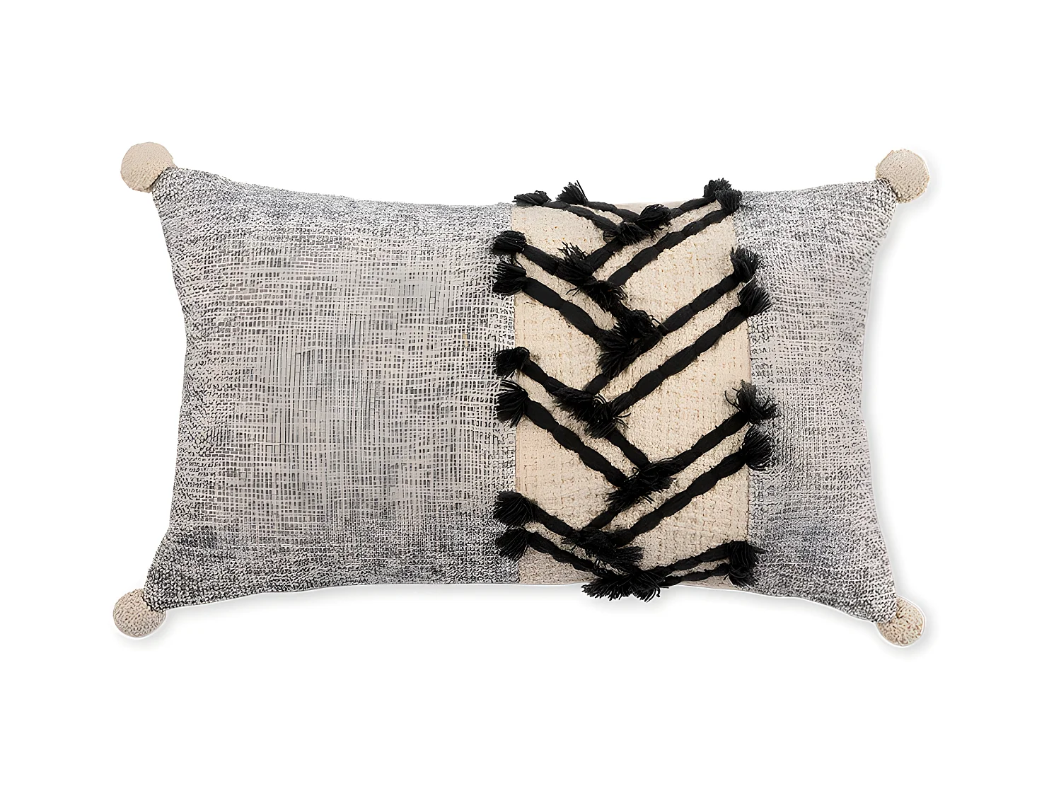 Funda de cojín de algodón Hana 30x50 Gris