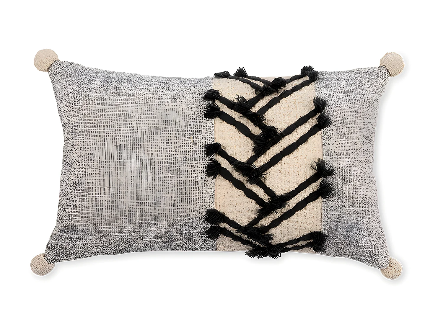 Housse de coussin Hana en coton 30x50 Gris