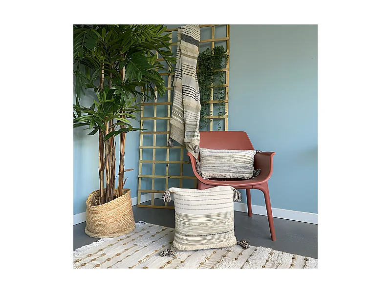 Housse de coussin en coton Indy 30x50 Marron