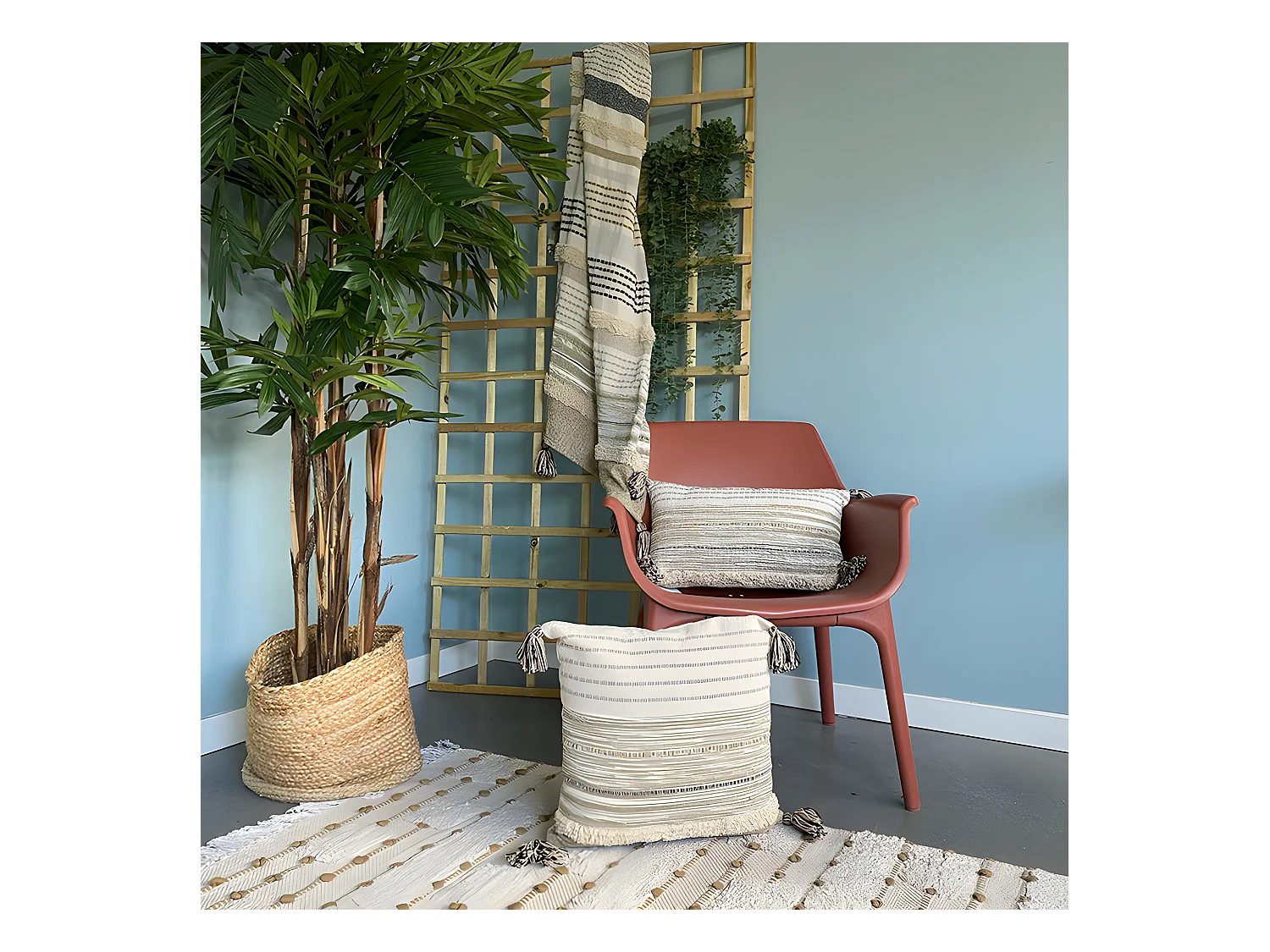 Housse de coussin en coton Indy 30x50 Marron