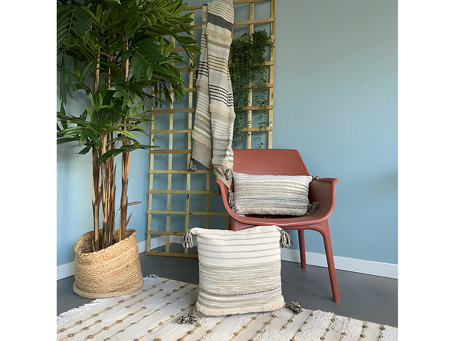 Housse de coussin en coton Indy 30x50 Marron