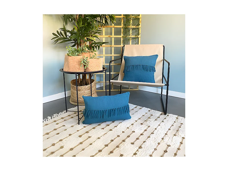 Fodera per cuscino in cotone Tawa 30x50 blu