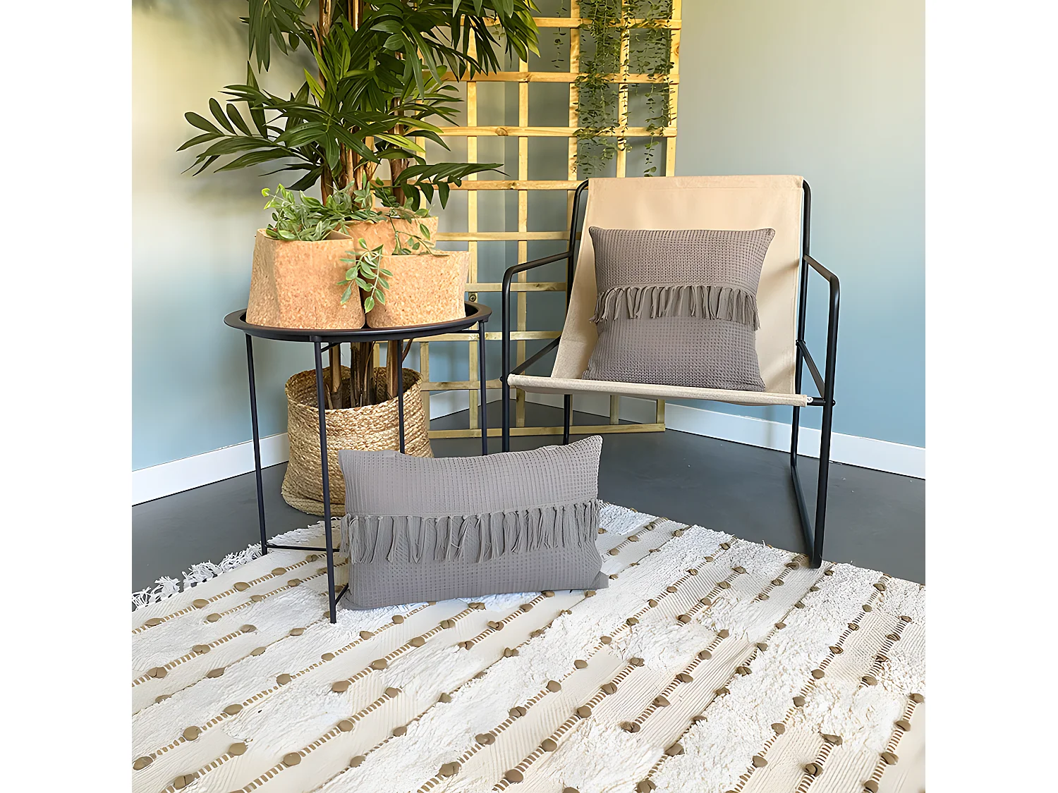 Tawa Katoenen Kussenhoes 45x45 Grijs