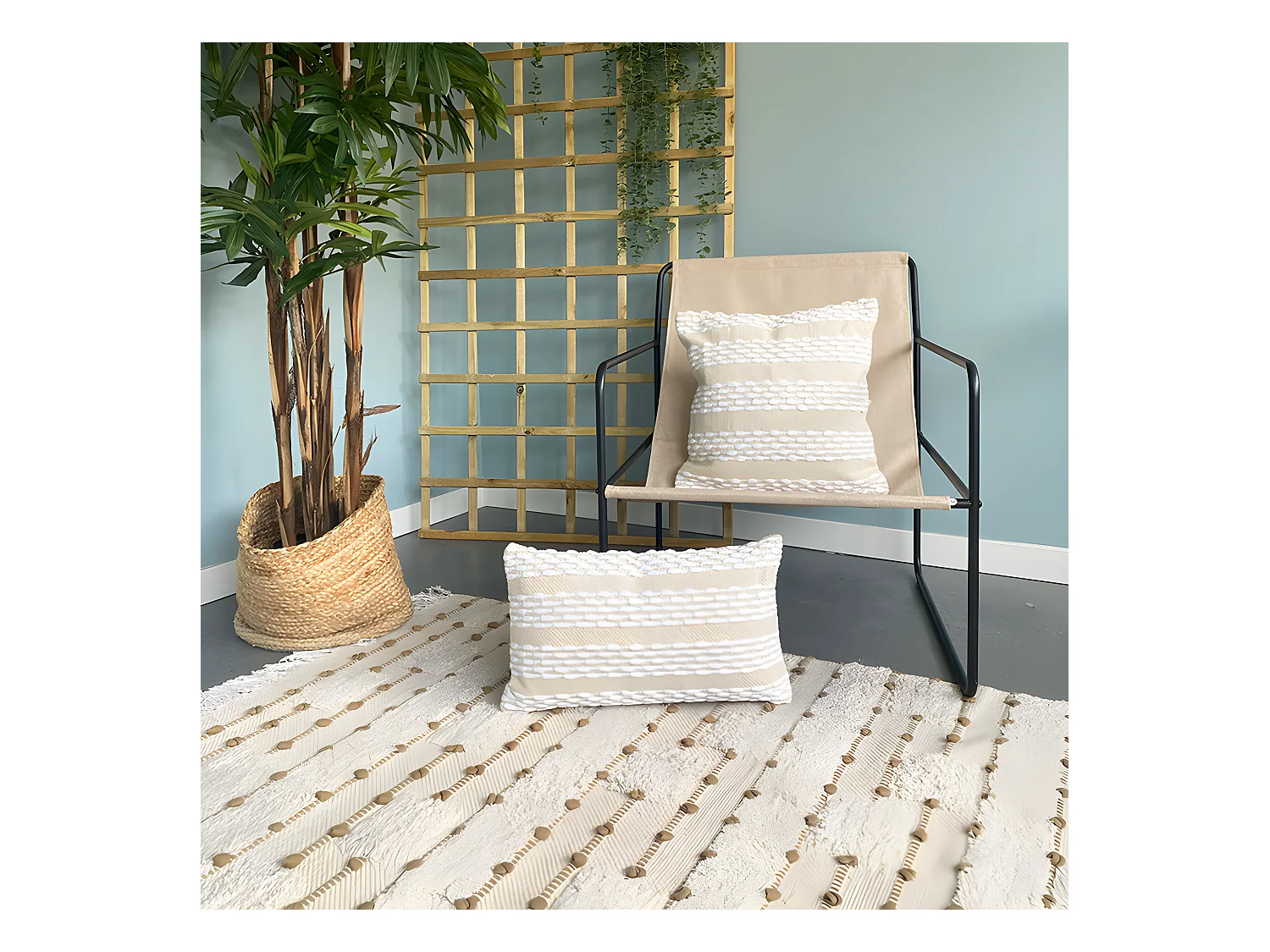 Fodera per cuscino in cotone Qata 30x50 Naturale