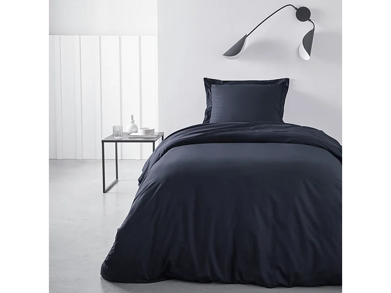 Housse de couette lisse 100% coton, qualité 144 fils. Marine 140x200cm
