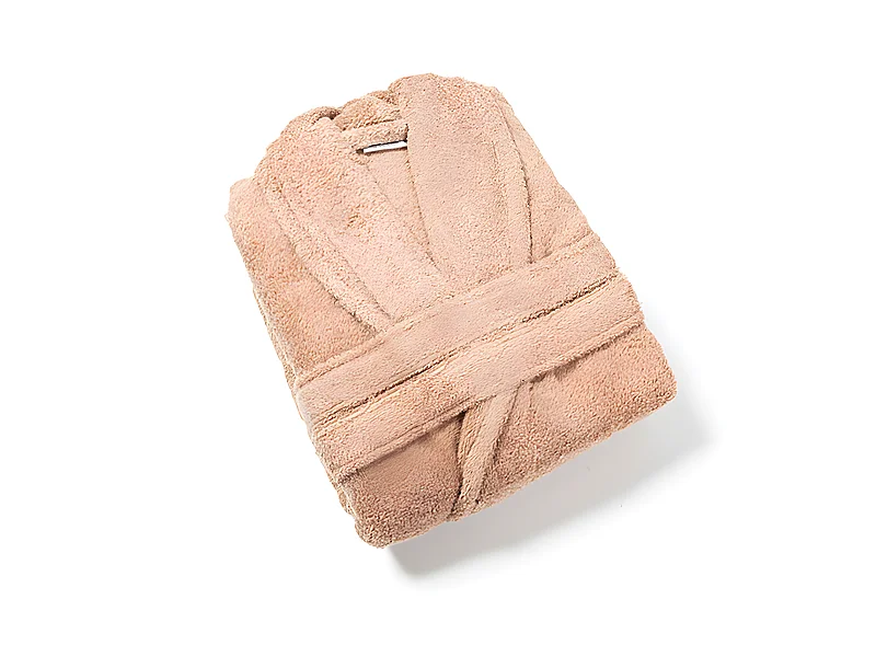 Albornoz de rizo 100% algodón tallas para adulto. Almendra P