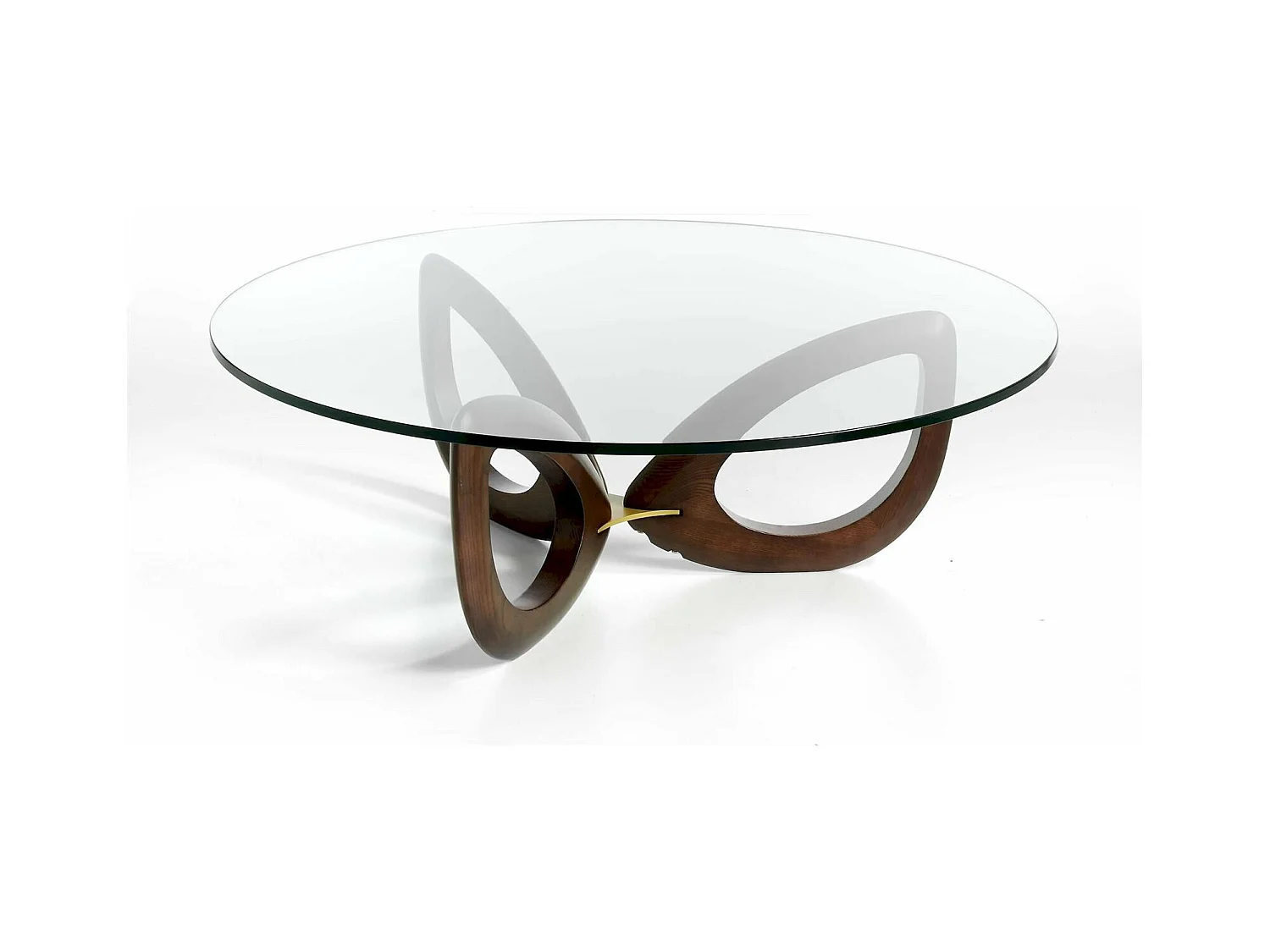 Table basse plateau verre trempé et bois de frêne