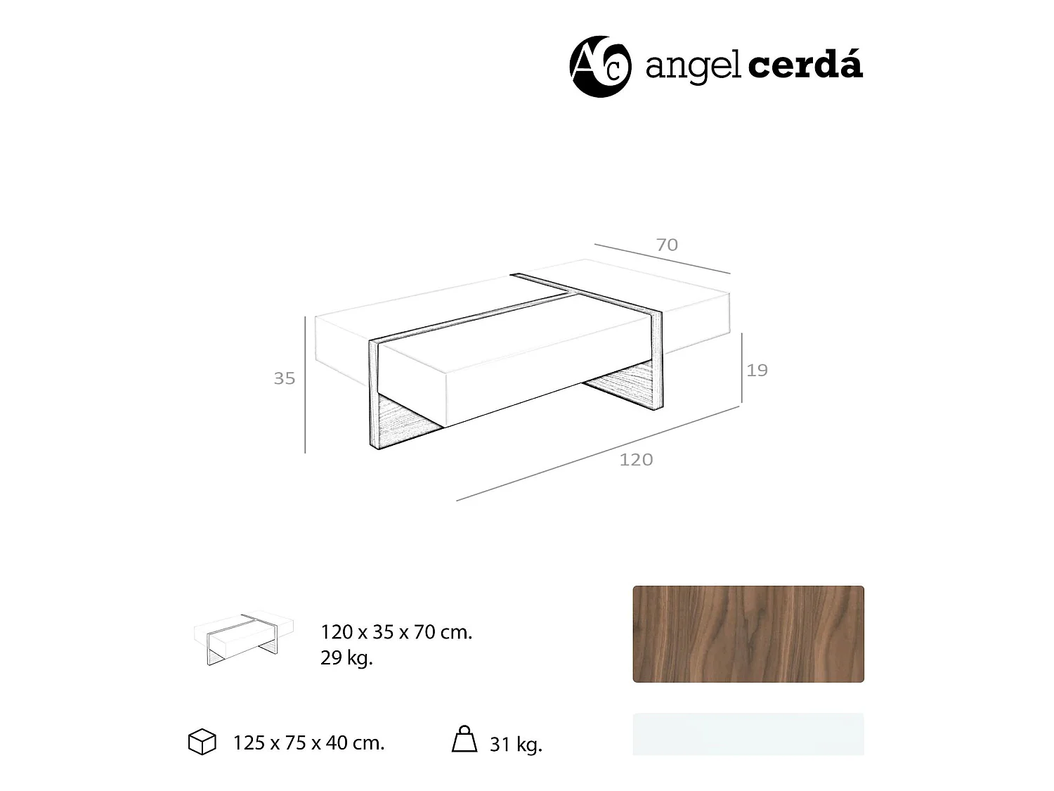 Table basse rectangulaire bois plateau laqué 2 tiroirs latéraux 1 tiroir